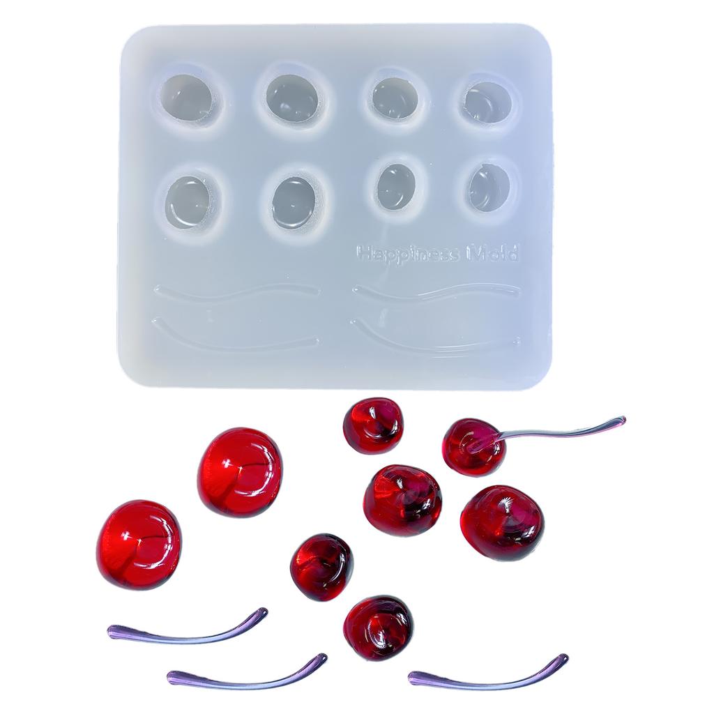 Cherry Fruit Cream Parts Quicksand Necklace Mold Resin Art Mold Necklace Silicone Mold Epoxy Resin Keychain Pendant Mold