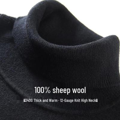 Antonio Men's 100% Merino Wool Thickened High-Neck Sweater
