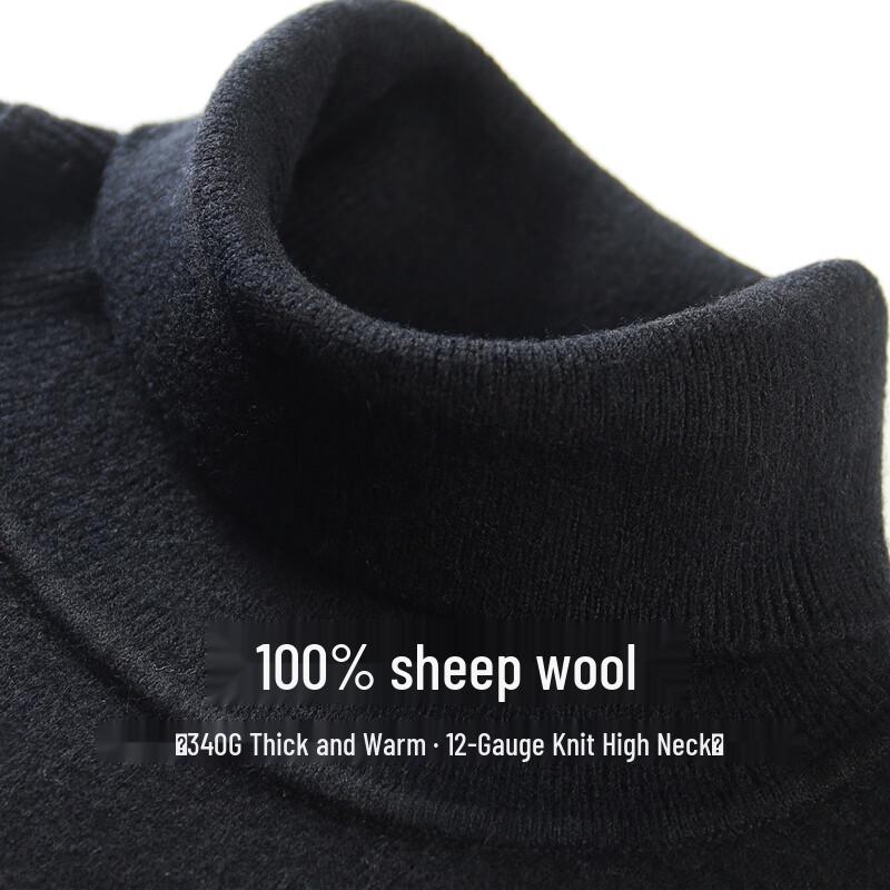 Antonio Men s 100% Merino Wool Thickened High-Neck Sweater L/50