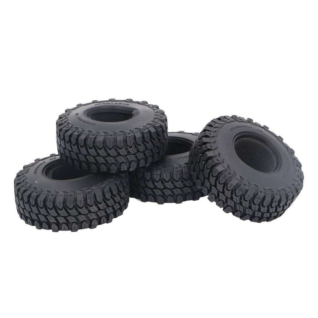 4PCS Rubber Tires Wear Resistance 1 10 RC Climbing Car Tire Replacement for SCX10 115mm Diameter 40mm Width Black