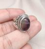 Rainbow Fluorite Ring: 925 Sterling Silver Boho Statement Jewelry