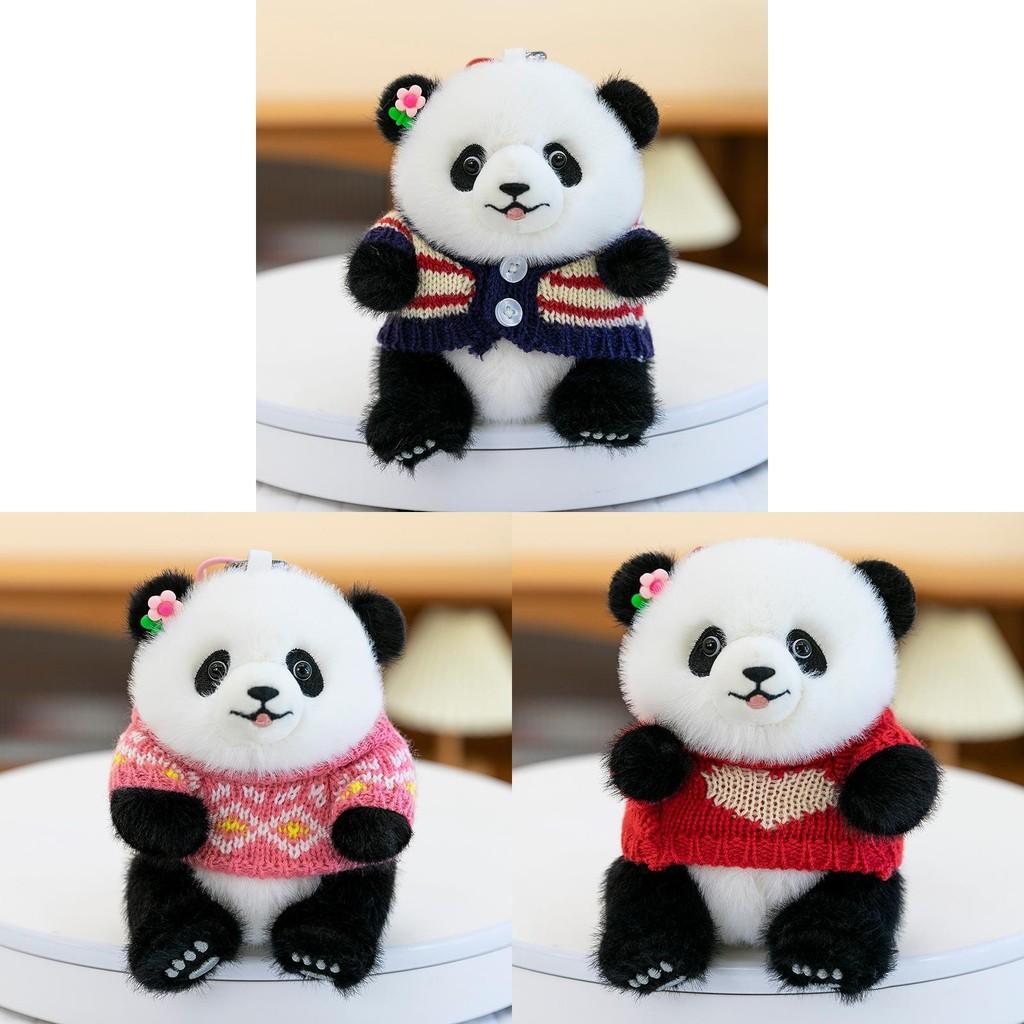 Panda Adorable Cute Sweater Plush Toy Keychain Bag Decoration Gift Birthday