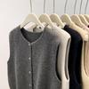 Soft Woolen Knitted Cardigan Women's Style Spring Autumn Fashion Metal Buckle Sweater Vest Layering Open-Shirt Tank Top