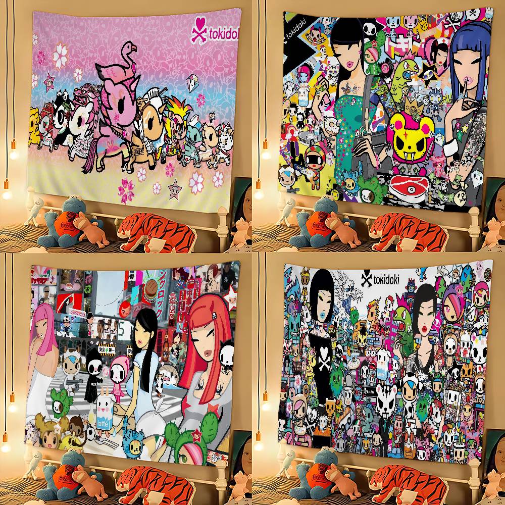 Famous Brand Kawaii T-Tokidoki Hippie Wall Hanging Tapestries For Living Room Home Dorm Decor Art Home Decor