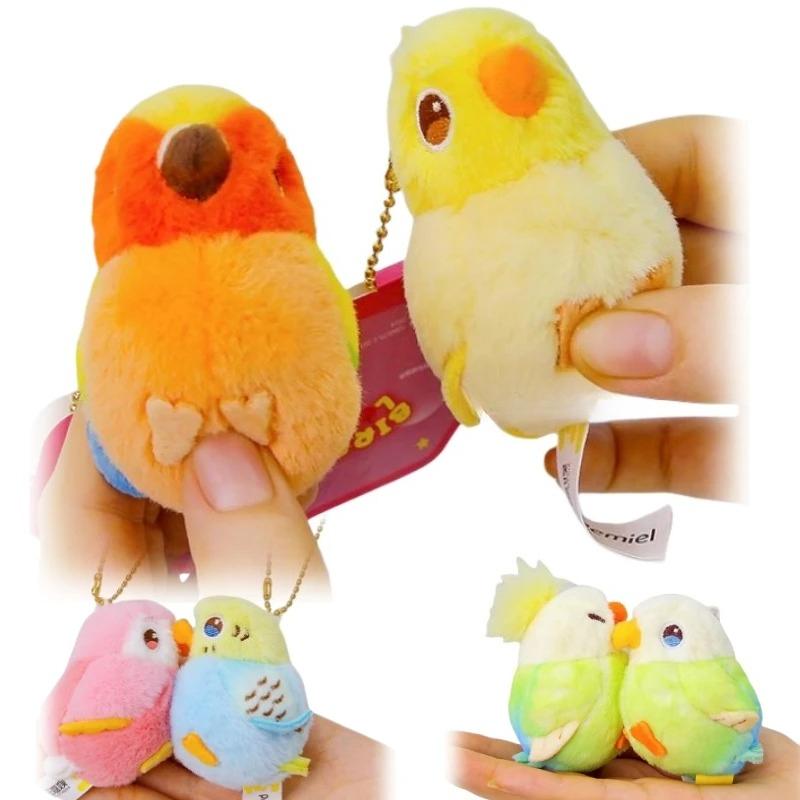 6cm Cartoon-Paarvögel Plüschtier Anhänger Heimdekoration Lustige Papageien-Kombination Geschenk für Freundin Valentinstag