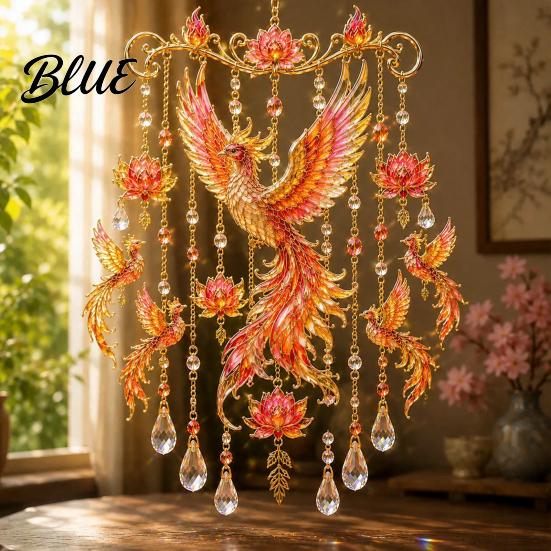 Accessoires de Jardin Carillon à Vent Colibri Carillons pour l'Extérieur Vitrail & Cristal Capteur de Soleil Cadeaux Amateurs d'Oiseaux Femme Carillon à Vent Coloré