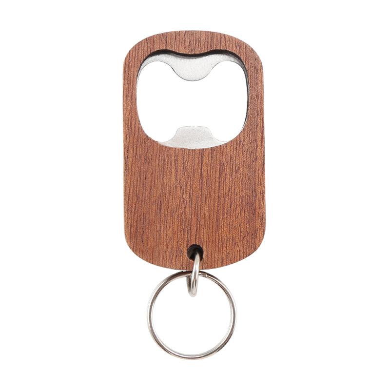 

1Pcs Wood Stainless Steel Beer Bottle Opener Baptism Gift Wedding Party Guest Keychain Opener коричневый