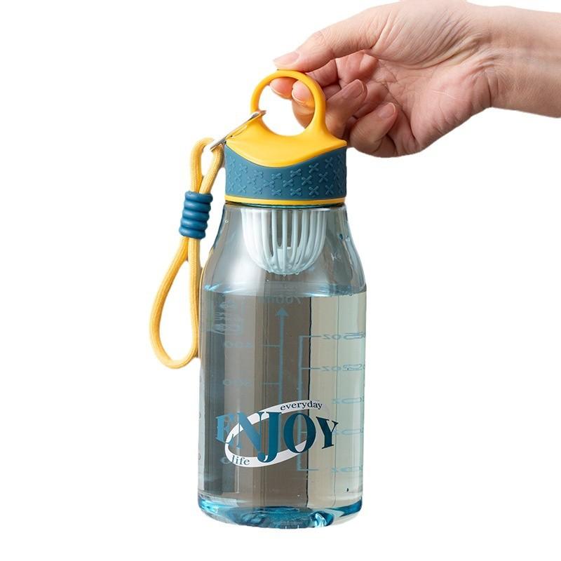 Water bottle new small simple female student adult cup drop resistant transparent plastic cup sports filter drinking cup