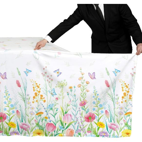 Gatherfun Wildflower Party Decorations Set: Flower Birthday Decorations, Includes 2-Pack Wildflower-Themed Tablecloths for Wildflower Baby Shower