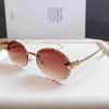 D House Elliptical Frameless Sunglasses With Pink Uv400 Protection For Travel And Fashion