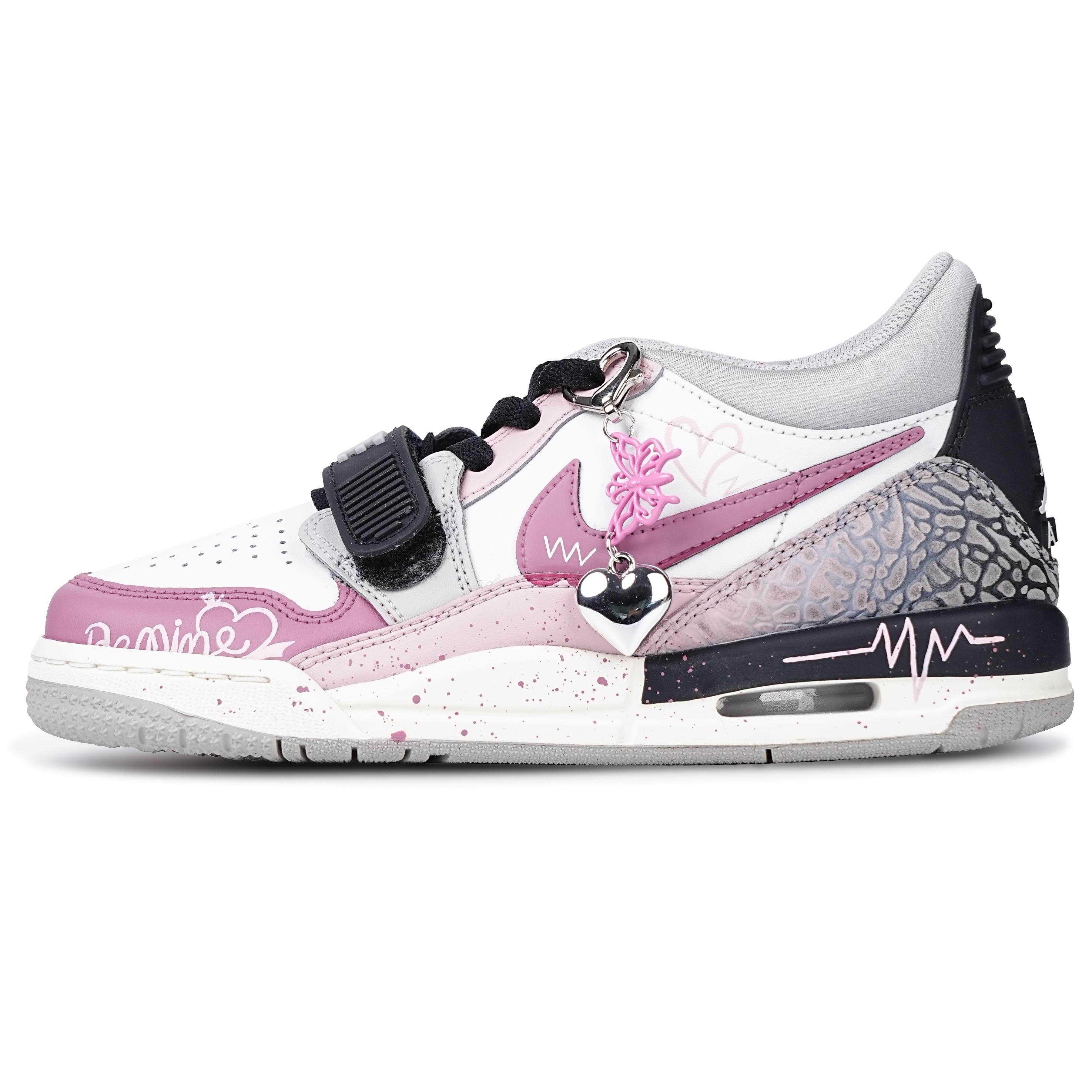 

Jordan Legacy 312 Low top Vintage Basketball Shoes GS Black Pink CD9054-101(Team237-) 40