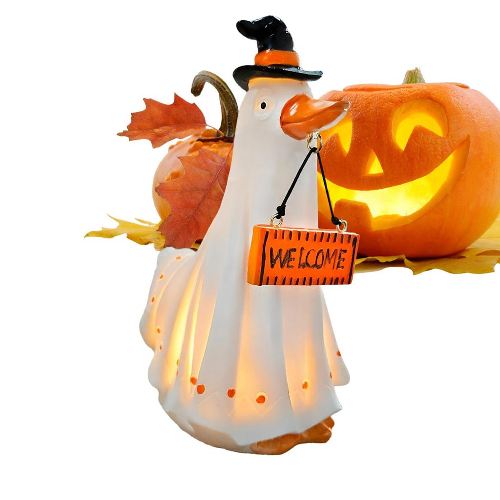 2025 Halloween Ghost Dog Figurine Glowing In The Dark Spooky Resin Ghost Animal Statue Halloween Table Centerpieces Decoration