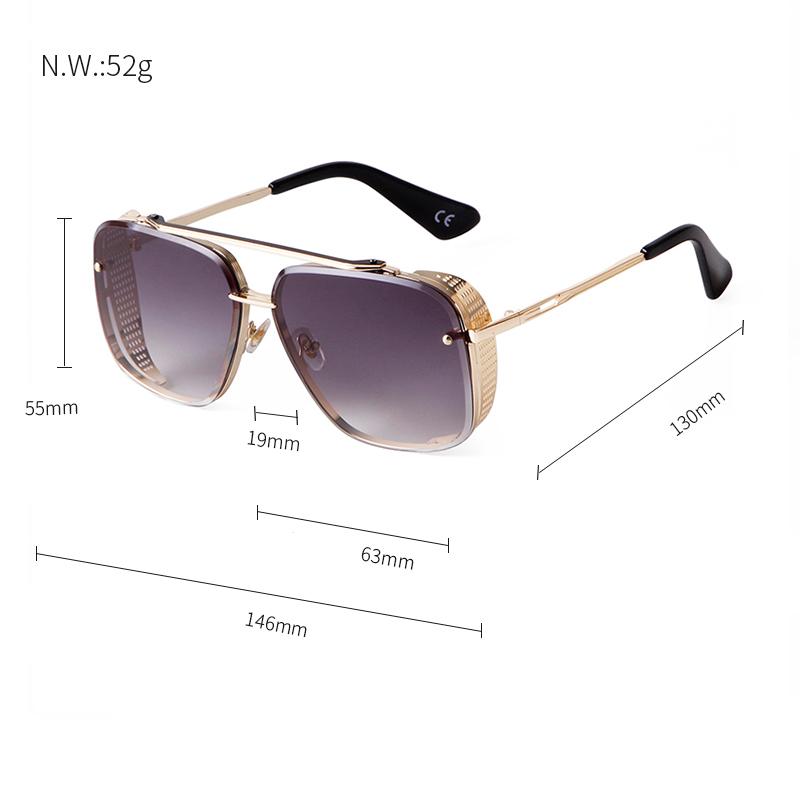 Retro Metal Punk Sunglasses Women Men Vintage Flat Top Pilot UV400 Brand Designer Sun Glasses S5314