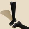 Vintage Winter Women's Over The Knee Boots Fashion Back Zippers Thick Heels Long Bootties Woman Largas Booties