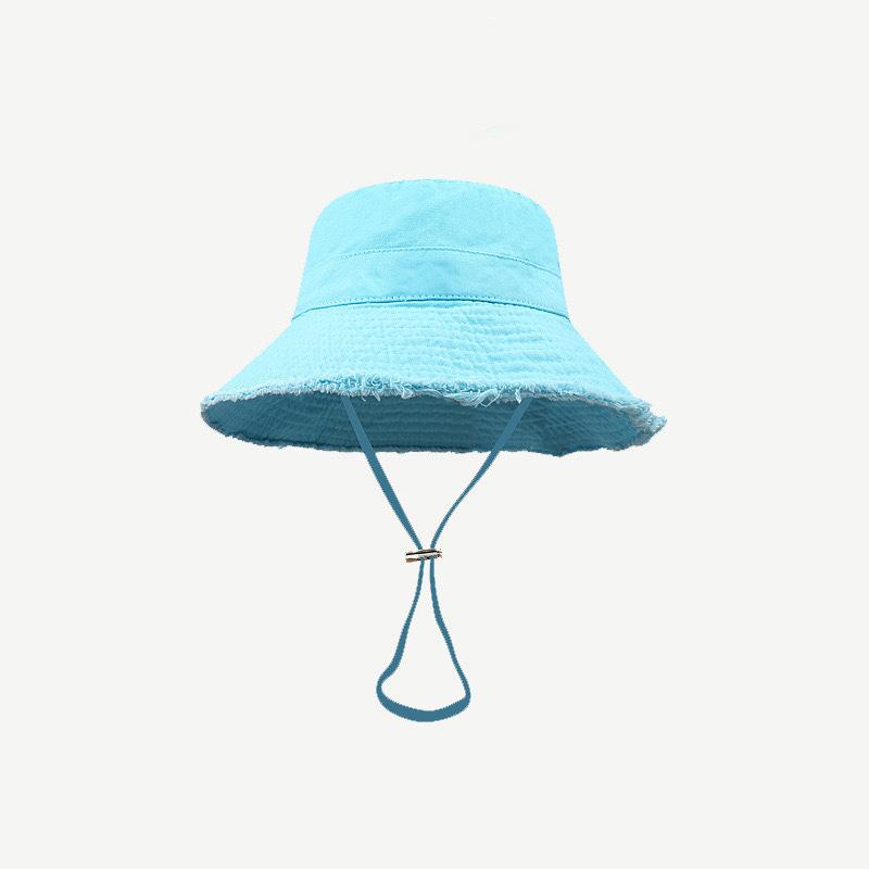 Japanese Style Raw Edge Bucket Hat Women Foldable Vintage Sun Hat UPF 50+ for Autumn Outdoor Travel Minimalist Breathable
