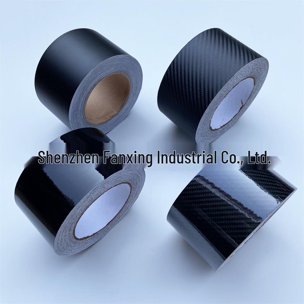 Cross-border 3D Matte Gloss Black Carbon Fiber Car Wrap Film - Available In 3/5/7/10CM for Electric Cars