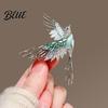 Bird Silhouette Brooch Pin 3D Design Lapel Pin with Cyan-Blue
