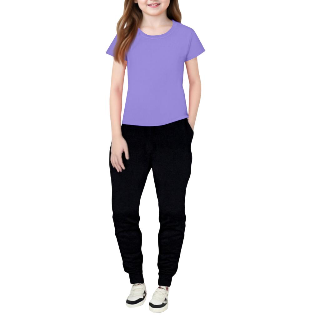 Girls' 2,Piece Set , Short Sleeve Tee & Pants Outfit