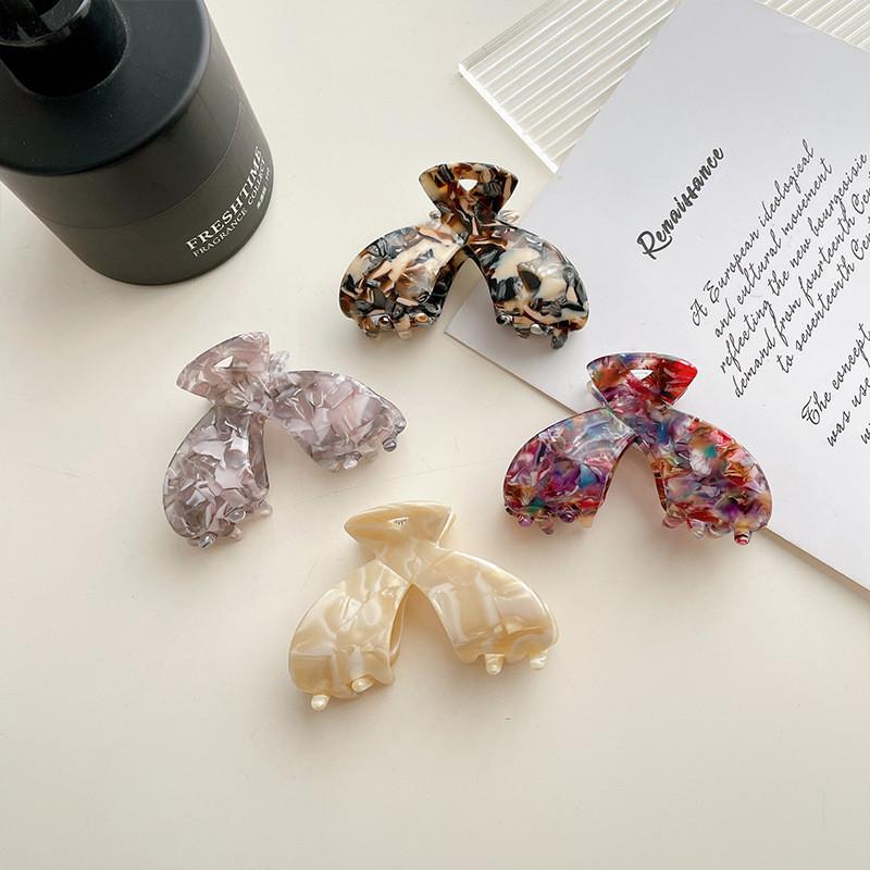 Stylish Retro Tortoiseshell Acetate Hair Clip For Women In Gemstone White Perfect For Summer Fashion