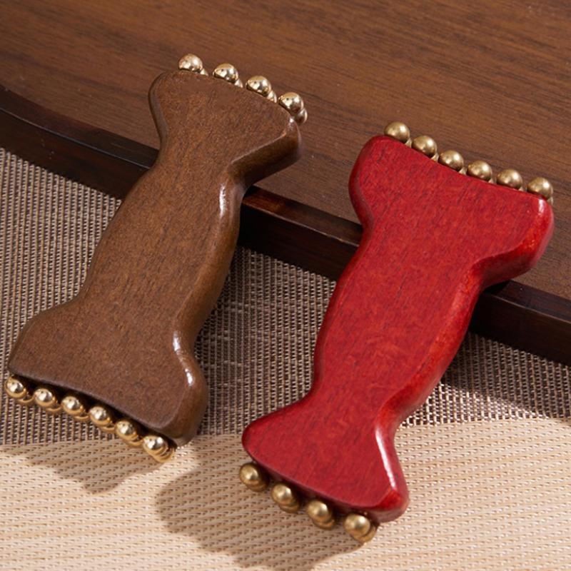 Facial Meridian Massager Gua Sha Roller Bead Fascia Lifting Tool Lymphatic Drainage Massage Trigger Point Massage Roller Wood