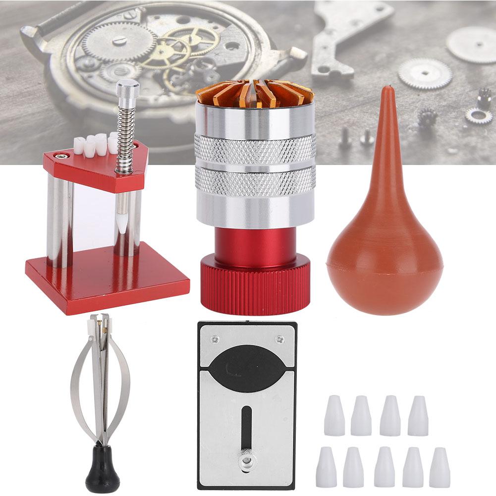 5Pcs Watch Repair Set Kit Rubber Dust Air Blower Watch Back Case Opener Hand Setting Tool