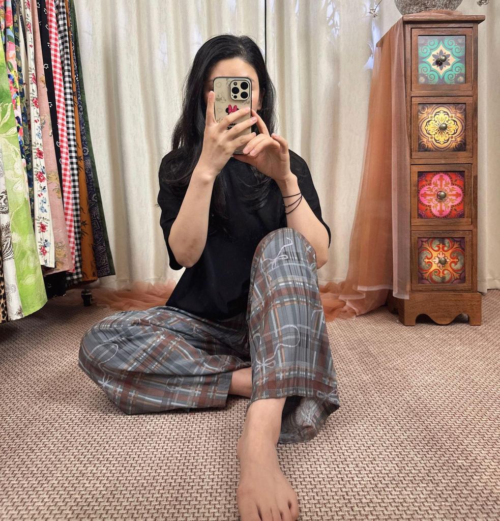 Three Sizes Women's Cotton Silk Wide-Leg Rayon Pants - Spring/Summer Breathable, Plus Size Casual Home Sleepwear