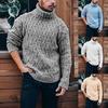 Tröja Ribbstickad Termisk Mjuk Ribbstickad Herrtröja för Vintern