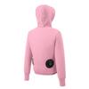 Women's Summer Fan Jacket (Including A Set Of 9-blade Brushless 5V Fans) Long Sleeved Hooded Zipper Heatstroke Proof Solid Color Work Clothes