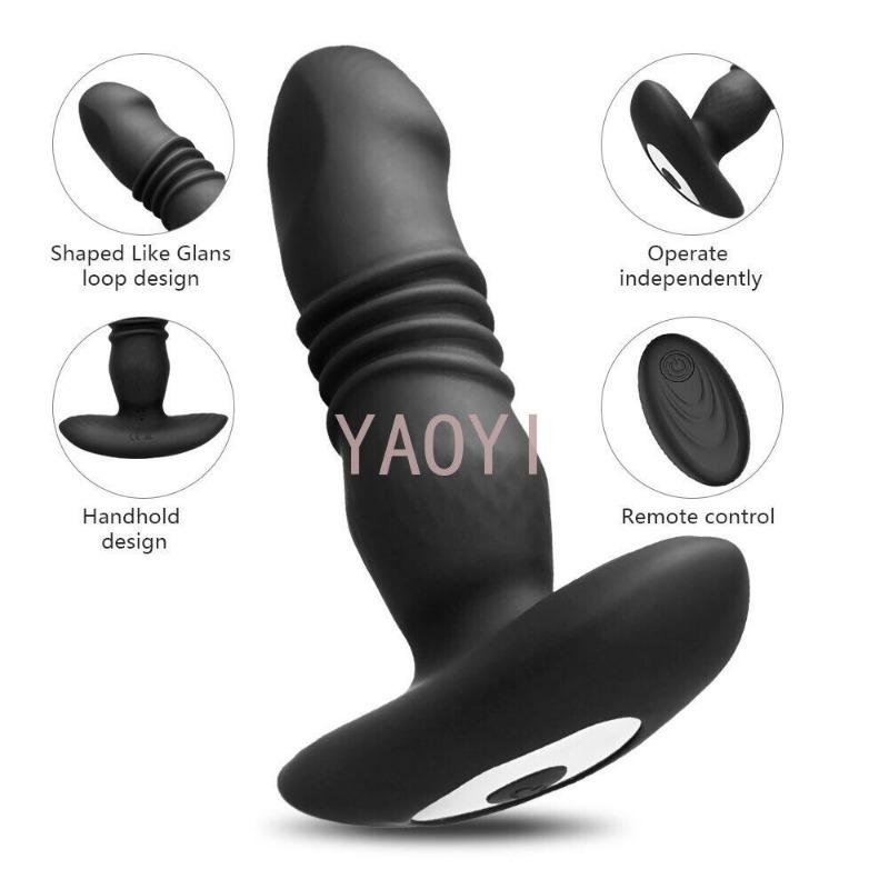 Thrusting Vibrating Prostate Massager Dildo Vibrator Sex Toys Anal Butt Plug