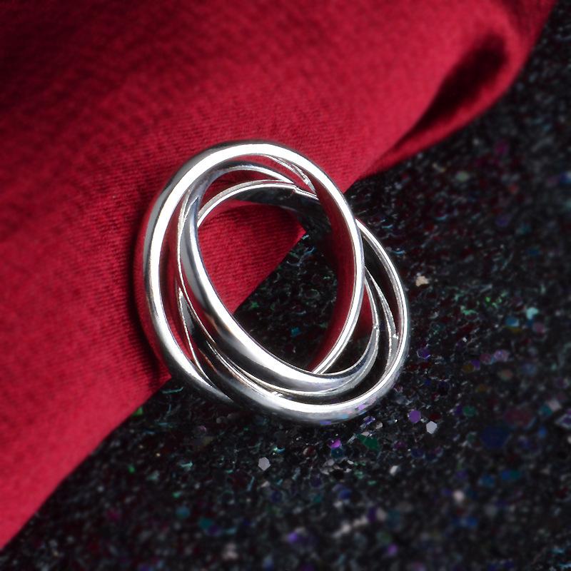 A Ring Composed Of Three Coppery Small Circles With Personalized Artistic Design Couple Ring For Lovers Copper color Jewelry