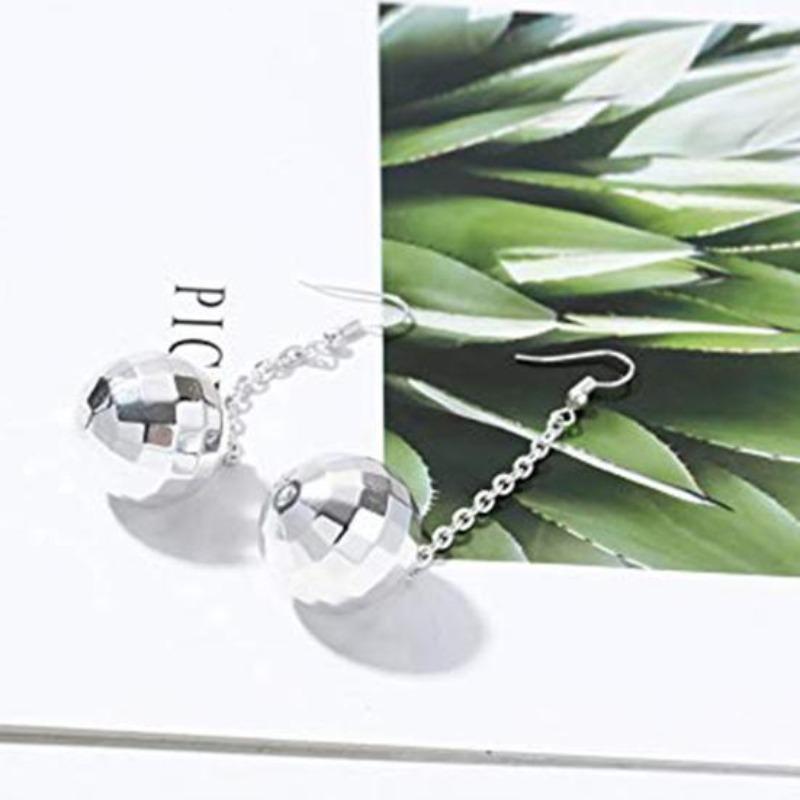 Women Disco Ball Tassel Long Dangle Hook Earrings Party Jewelry Gift