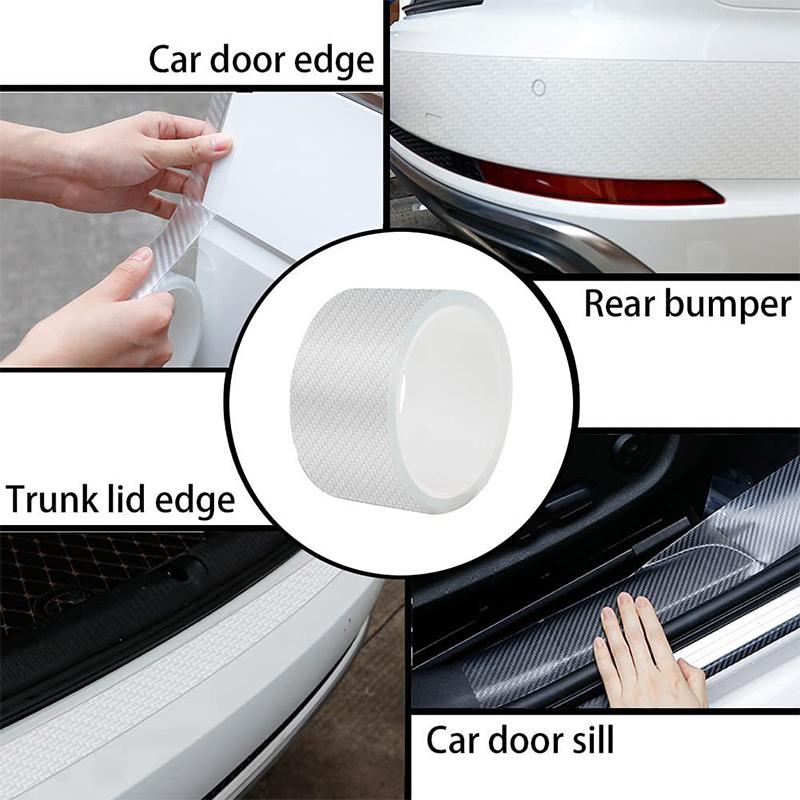 Carbon Fiber Car Sticker Door Edge Transparent Film Anti Scratch Auto Door Sill Protector for Bumper Protection Auto Accessories