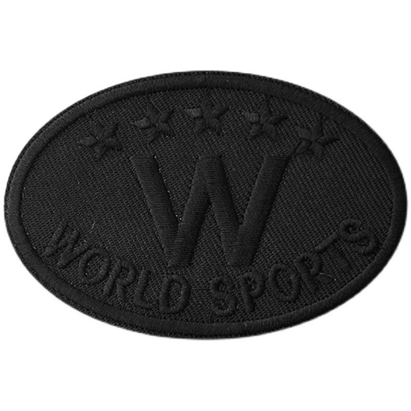 Self-Adhesive Oval Patch with English Letter Embroidery for Jacket and Clothing Repair or Decoration