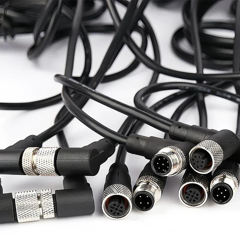 Conector senzor M12 de 2 metri mufă cablu impermeabil Masculin și Femeie 4 5 8 12Pin PVC Conectori M12 de turnare prin injecție integrate