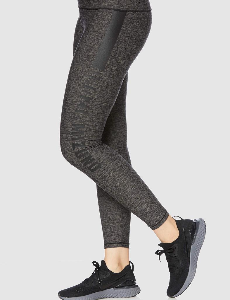 Mizuno Graphic Charcoal Size XL Women's Tights, Heather, (Japan XL)