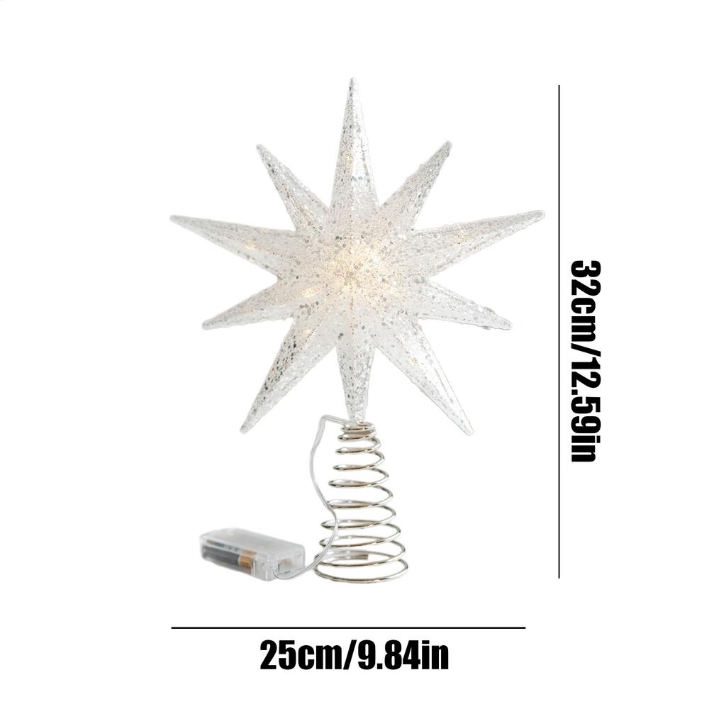 Lighted Christmas Star Tree Topper Winter Holiday Treetop Decorations Christmas Tree Top Ornaments Star For Office Indoor Home