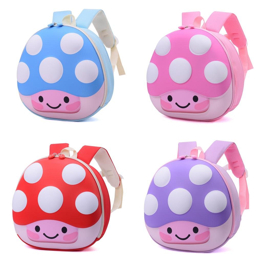 Kids School Backpack With Cartoon Mushroom Design For Toddlers And Preschool Children