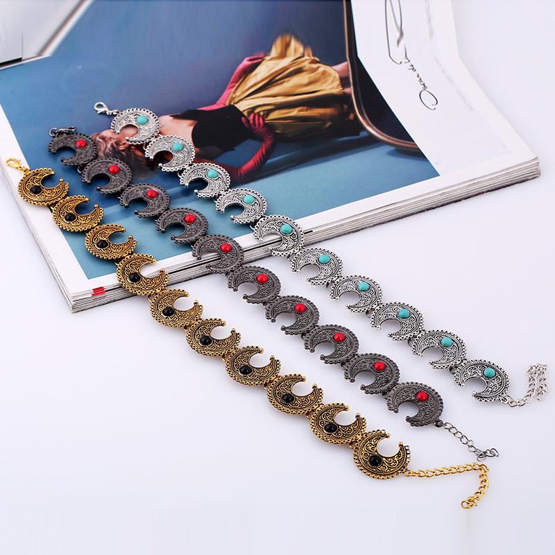 Bohemian Style Necklace Alloy Geometric Artificial Turquoise Jewelry For Casual And Gift Use