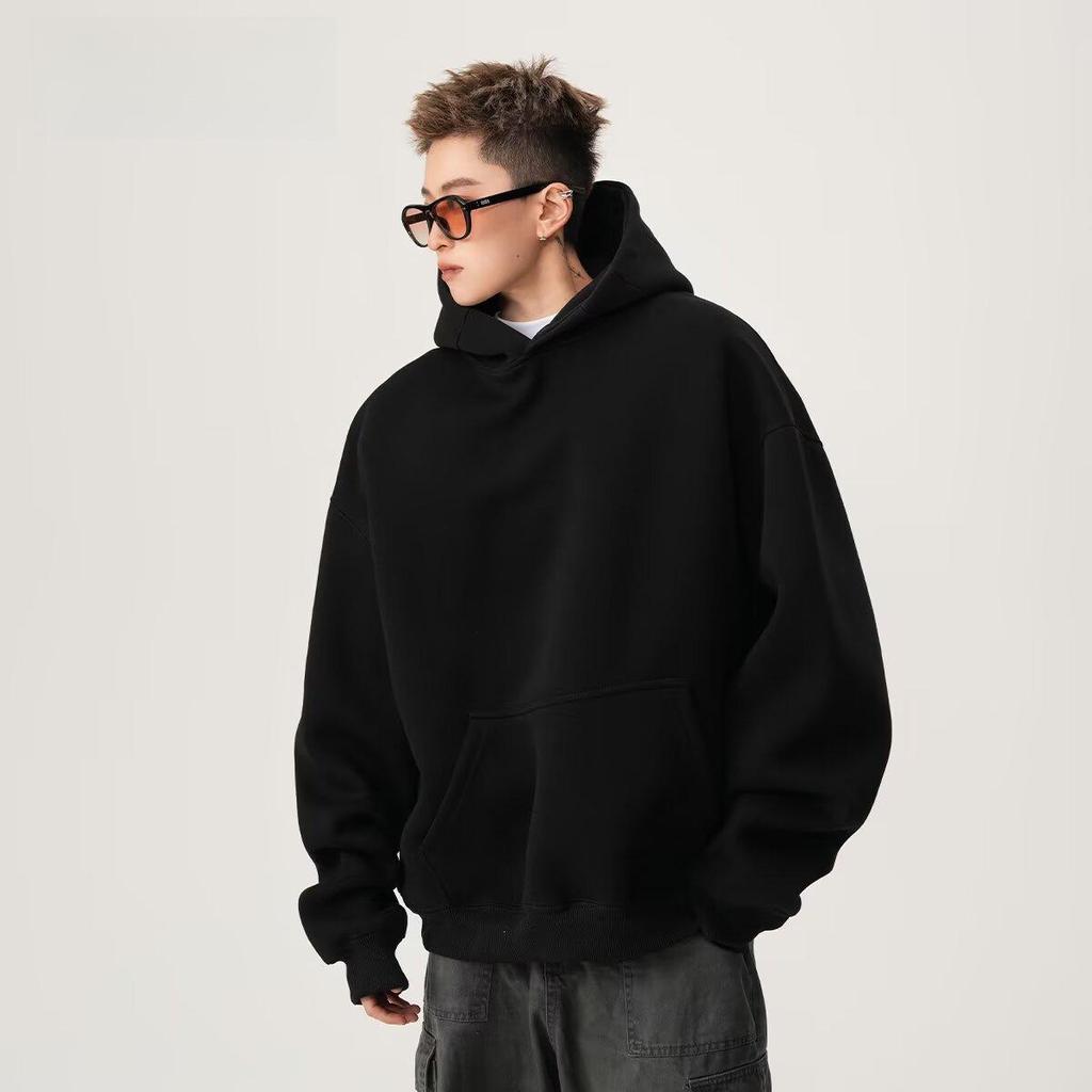 American Heavyweight Unisex Cleanfit Hoodie - Autumn/Winter Versatile Solid Color Jacket