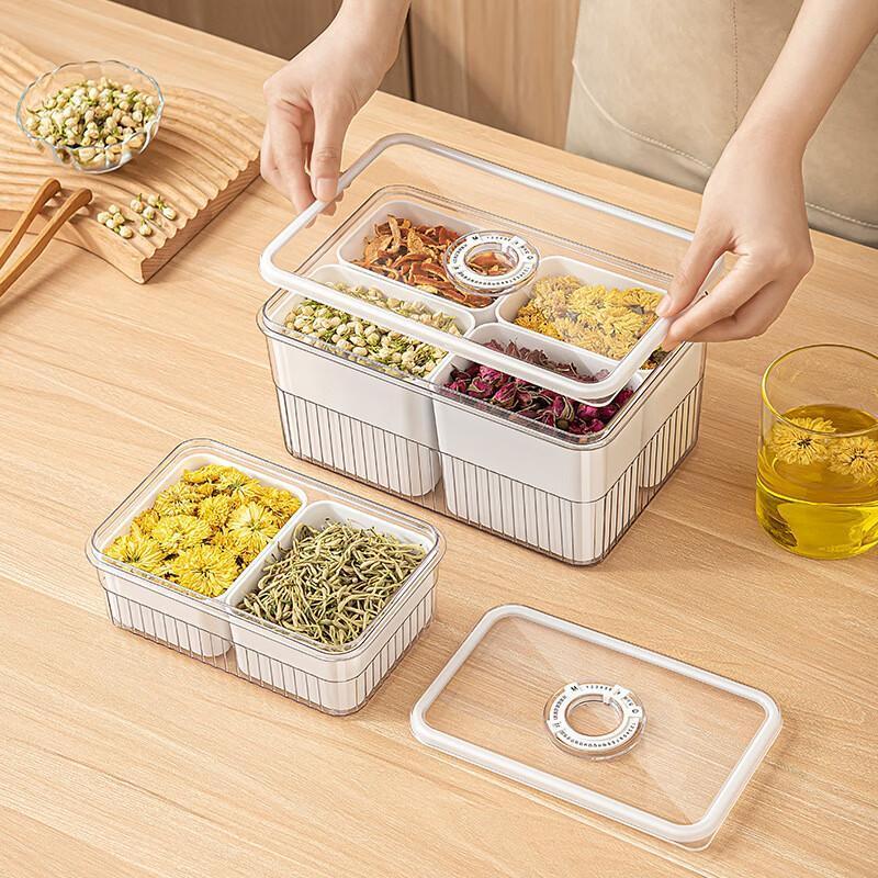 JingJingRS 3-Piece Multi-functional Divided Food Storage Container Set
