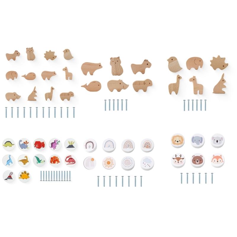 Attractive Animal Shape Round Wooden Drawer Handle Multifunctional Cabinet Pull
