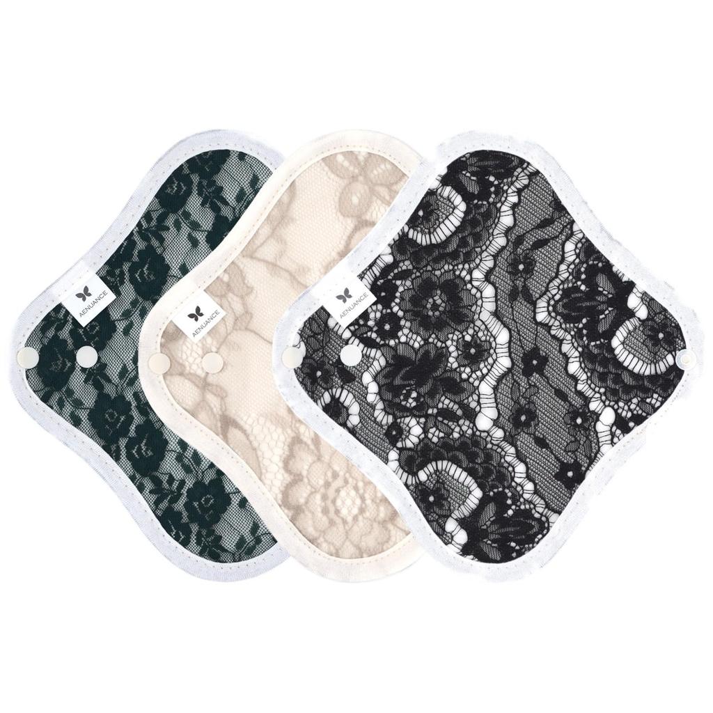 AENUANCE Cloth Pads for Mild Urinary 2cc Incontinence, 3-Piece Set, Thin, Absorbent, Capacity, SS, Non-Waterproof, AESST-3P-V07