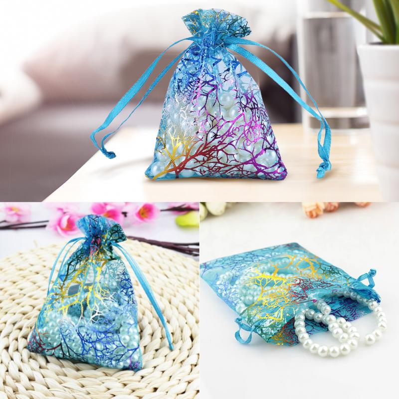 25//50//100pcs Sheer Organza Wedding Party Favor Gift Candy Bags Jewelry Pouches