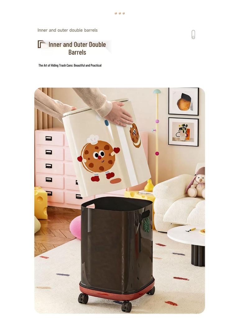 Mülleimer mit Rädern und Klappdeckel: Großes Fassungsvermögen für das Wohnzimmer