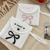 Korean-Style Embroidered Clutch Sweet Bowknot Embroidery Cosmetic Bag Sanitary Pad Pouch  Women