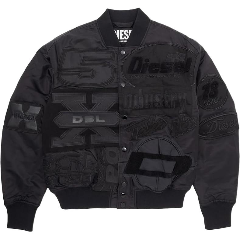 DIESEL SS25 Baseball Jacket Men`s Black