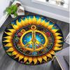 Sunflower Peace Sign Circular Rug Office Decorative Carpet For Living Room Bedroom Door Mat Floor Carpet Computer Chair Area Rug