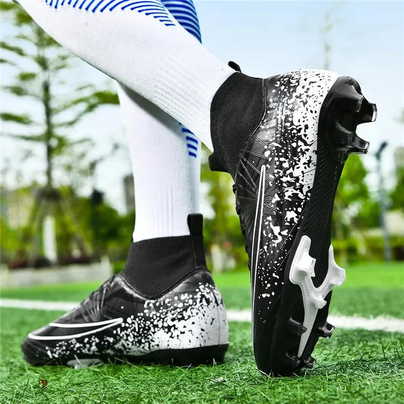 Men Football Shoes Society Cleats Resistant TF/FG Field Soccer Shoes Top Quality Sneaker Sport Wear Kids Studded Football Boots