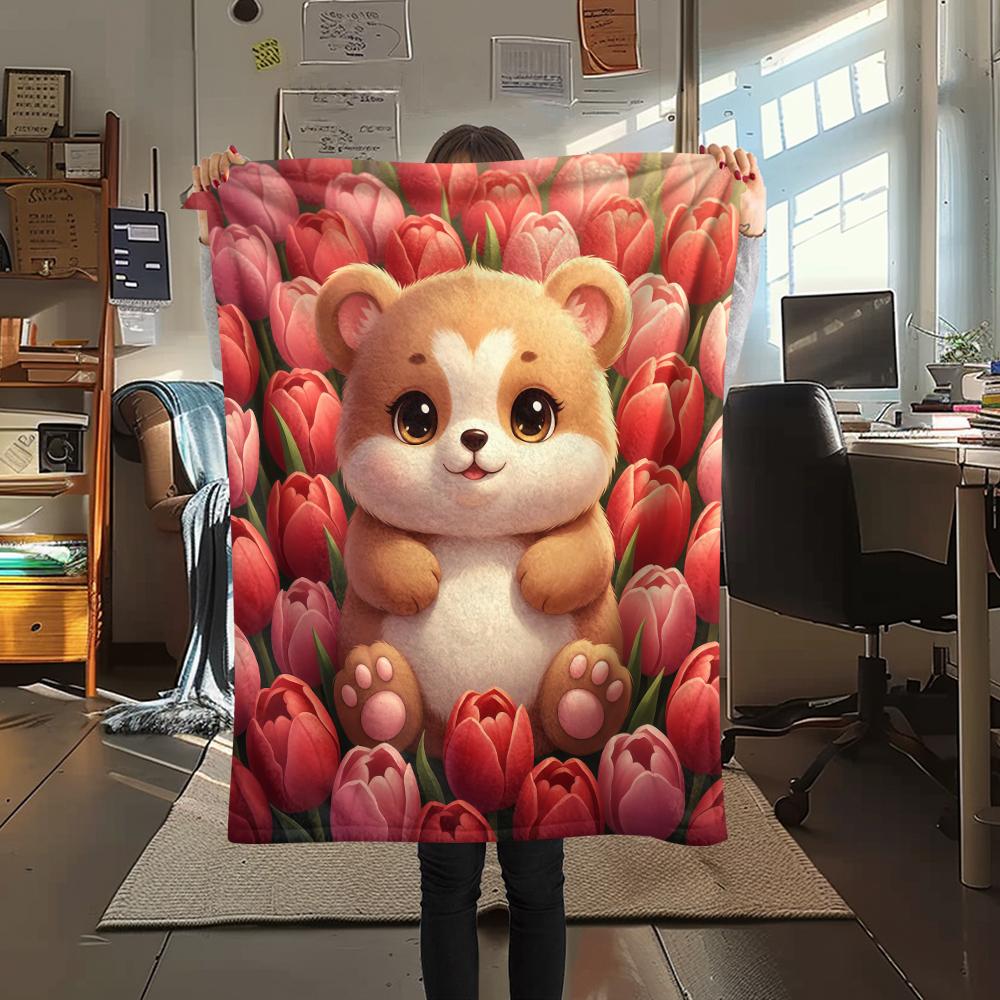 1 Pezzo Coperta in Flanella con Stampa Cartone Animato, Alta Qualità Confortevole per Tutte le Stagioni, Decorazione per la Casa, Calore e Comfort, Perfetta per Regalo di Natale Compleanno