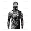 Mens Quick-Dry UV Protection Fishing Shirt With Hood Long Sleeve Sunproof Outdoor Sport Top